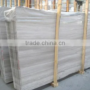 Good Price Natural Polished White Wooden Vein Marble Tiles thumbnail-3