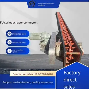 Scraper Conveyor for Conveying Granular and Powdery Materials, Single or Double-row Chain, Fu270 Plate Chain Type Mine Material Conveyor thumbnail-1