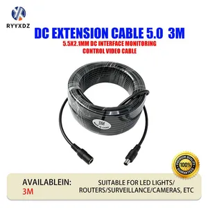 DC5.0 Male and Female 12V Router Camera Adapter LED Light Strip Car Equipment Power Extension Cable 3-meter Plug thumbnail-1