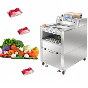 Semi-automatic Stretch Film Packaging Machine for Fruits and Vegetables Automatic Stretch Film Wrapper for Fresh Meat thumbnail-1