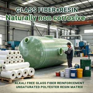 Large Volume FRP Septic Tank 50m³ Underground Commercial Sewage Treatment Tank thumbnail-1
