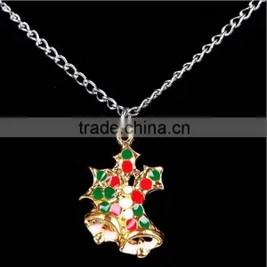 Zinc Alloy Christmas Stockings Snowman Bell Necklace thumbnail-6