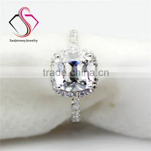 Cushion Cut Esmedora Moissanite 1.8CT 7mm Center 14k 18k White Yellow Gold Platinum Diamond Engagement Ring thumbnail-4