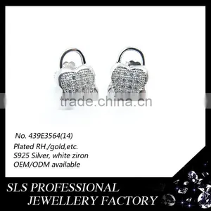 Butterfly Push Back Stud Earring 925 Silver CZ Micro Paved Design Diamond Earrings Concentric Lock Latest Fashion Earrings thumbnail-1