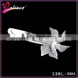 Hot Sale Fashion Hair Clip,silver Metal Hair Pin,flower Hair Clip With Diamond thumbnail-4