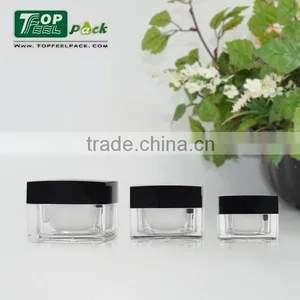 2015 Pouplar Square Cream Jar With Pink Cap 5g 15g 30g 50g Plastic Jar thumbnail-5