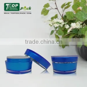 15g 30g 50g Crystal Blue Plastic Screw Cap Jar for Cosmetic Cream Bottle thumbnail-1