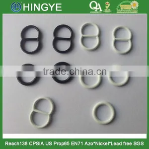 8mm Zinc Alloy Material Slider N Ring in Sprayed White/black Color For Bra and Swimming Wear -- M1767 thumbnail-1