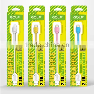 GOLF 2.1A Pineapple Series Usb Cable for Iphone5/5s/5c 1m Quick Charge and Data Pinepple Cable for Iphone 6/6s/6plus thumbnail-6