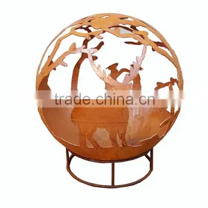 Metal Rust Design Fire Ball Fire Pit Ball thumbnail-3