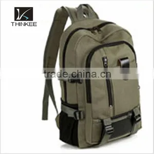 Canvas School Laptop Backpack Simple Light Travelling Backpack thumbnail-5