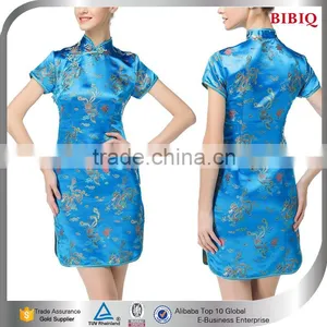 Modern Chinese Sexy Qipao Party Gowns With Sleeves Wholesale Plus Size Cotton Club Dresses Quality Choice Most Popular thumbnail-1
