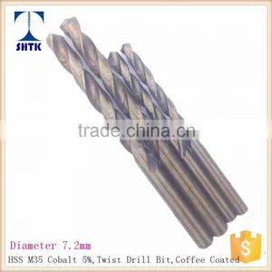 Prfessional Quality HSS M35 Cobalt Drill Fully Ground Twist Drill Bit,Dia 7.2mm, Drill Bit thumbnail-3