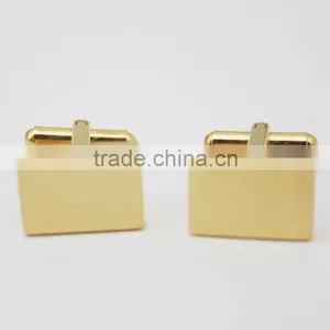 Factory Customize Gold Plating Rectangle Cufflink With Logo thumbnail-2