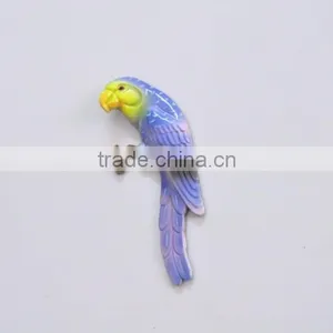 5 Inch Plastic Pearl Powder Flat Parrot Birds Fridge Magnet, Handicraft Wall Hanging thumbnail-5