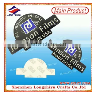 Custom Metal Car Glass Badge 3M Self Adhesive Metal Plates Emblem With Your Own Company Logo Design thumbnail-1
