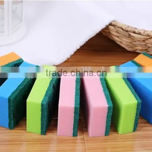 OEM Wholesale Promotional Abrasive Kitchen Cleaning Nylon Mixed Polyester Sponge Scouring Pads thumbnail-2
