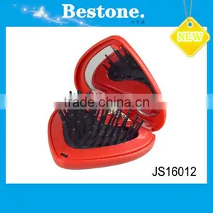 Flower Shape Plastic Pocket Mirror With Comb thumbnail-4