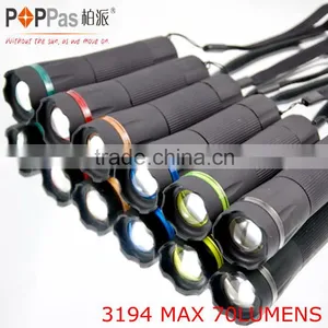 1W Powerful Led Colorful Promotional Zoom Flashlight With Color Ring thumbnail-1