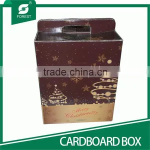 CARDBOARD BOX WINE PACKAGE BOX WITH HANDLE thumbnail-1