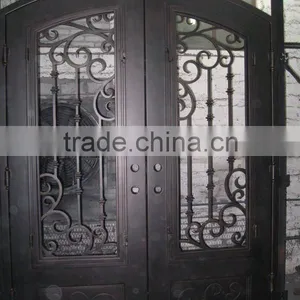Arch Top Decorative Wrought Iron Door thumbnail-1