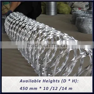 BTO22 Razor Wire Anping Factory Razor Barbed Wire With 450mm Coil Diameter thumbnail-1