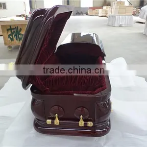 Mahogang Material Imported From US Luxury Solid Wood Funeral Coffin Casket thumbnail-2