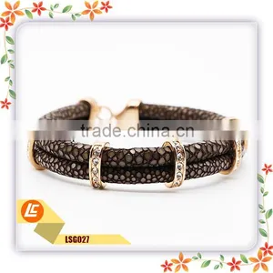 Black Stingray Leather Bracelet Italian Leather Bracelets Truth Fish Leather Bracelet thumbnail-3