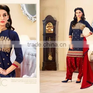 EMBROIDARY COTTON PATIYALA SUIT thumbnail-3