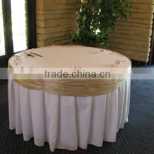 Premium Quality White Round Table Skirt thumbnail-1