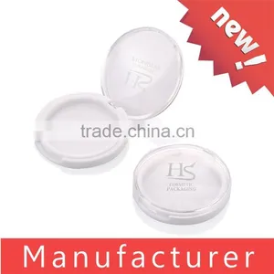 Cosmetic Round White Compact Powder Case With Window thumbnail-1