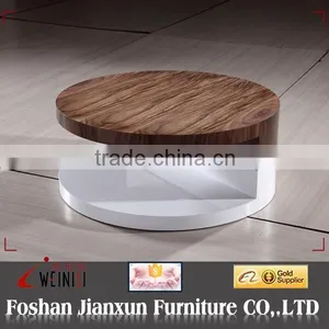 YA301A Rotating Movable Round Wooden Coffee Table thumbnail-1