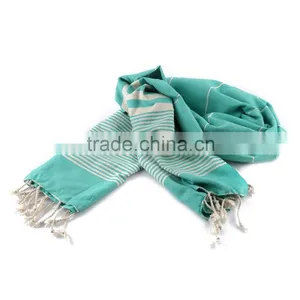 Kikoy Cotton Beachtowel/ With Tassels Cotton Blanket/ Beachtowel thumbnail-2