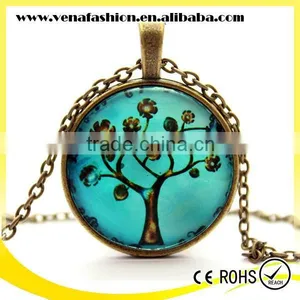 Long Chain Cheap Price Gold Tree of Life Pendant Necklace thumbnail-3