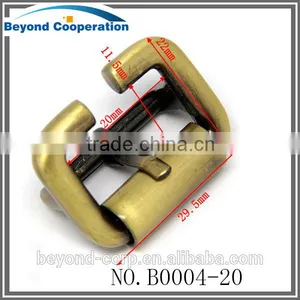 Brush Burnish Brass Old Brass Handbag Buckle With Open Ring and Roller thumbnail-1