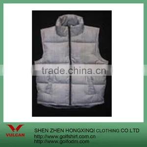 100% Cotton White Warm Vest With Full Zipper Straight Collar thumbnail-1