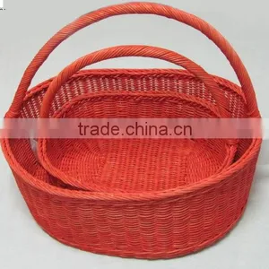 Big Basket With Handle, Storage for Fruits, Vegetables 100% Handmade, Natural Material thumbnail-1