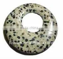 50mm Round Dalmation Jasper Semi Precious Stone Donut thumbnail-1