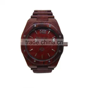 100% Natural Wood Watch Red Sandal Wood Unisex Style Japan Movement Water Proof Natural Wood Watch thumbnail-1
