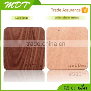 2015 Best Selling Gift Wood Power Bank 5200mah Portable Power Bank Charger of Usb Rohs Power Bank thumbnail-1