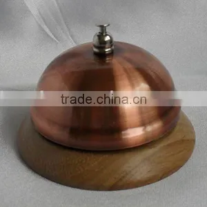 Reception Bell in Copper Finish With Wooden Base A12-D02 (A054) thumbnail-1