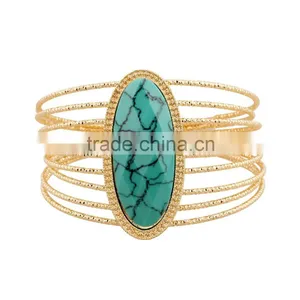 2016 New Gold Silver Triangle Alloy Wide Open Cuff Bangle Bracelet For Women Fashion Jewelry thumbnail-6