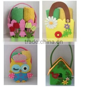 Cute Animal Easter Design Hand Made Felt Bags With Towel Set thumbnail-1