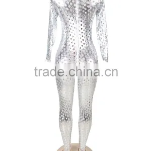 Top Quality Paypal Accept 3 Colors Available Full Body Sexy See Through Leather Bodysuit thumbnail-2