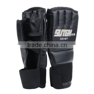 New Leather MMA Muay Thai Training Punching Bag Half Mitts Sparring Boxing Gloves thumbnail-4