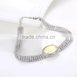 Fashion 925 Sterling Silver Big White AAA Zircon Prong Setting Bracelet thumbnail-6
