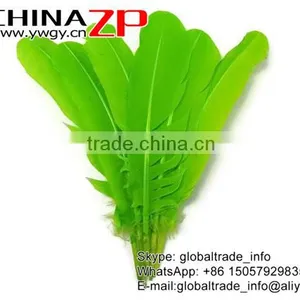 CHINAZP Wholesale Cheapest Bulk Dyed Lime Green Solid Color Turkey Feather for Fashion Decoration thumbnail-2
