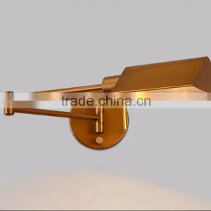 North Amenrica Swing Arm Wall Sconce Wall Light. Wrought Iron Wall Lamp, Corridor Restaurant Industry thumbnail-3
