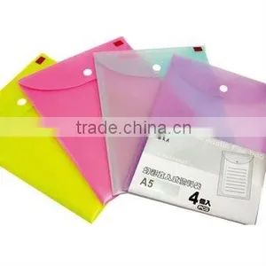 Office Soft Plastic File Pocket Button PVC File Folder thumbnail-1