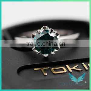 1 ct Color Moissanite Green Moissanite 925 Sliver Rings for Women Party Rings Jewelry thumbnail-2